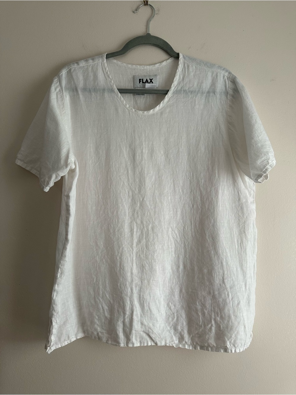 Flax • 100% Linen Boxy Oversized White Tee